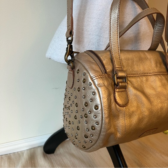 Frye Gold Studded Leather Shoulder Bag main image 16